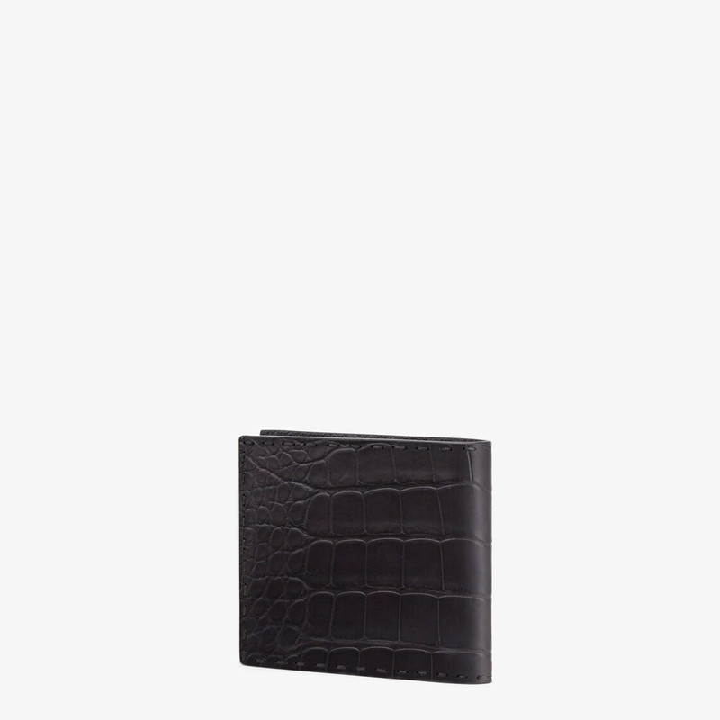 FENDI Bi-fold wallet, organized inside with eight card slots and two bill compartments. Branded with the F outlook