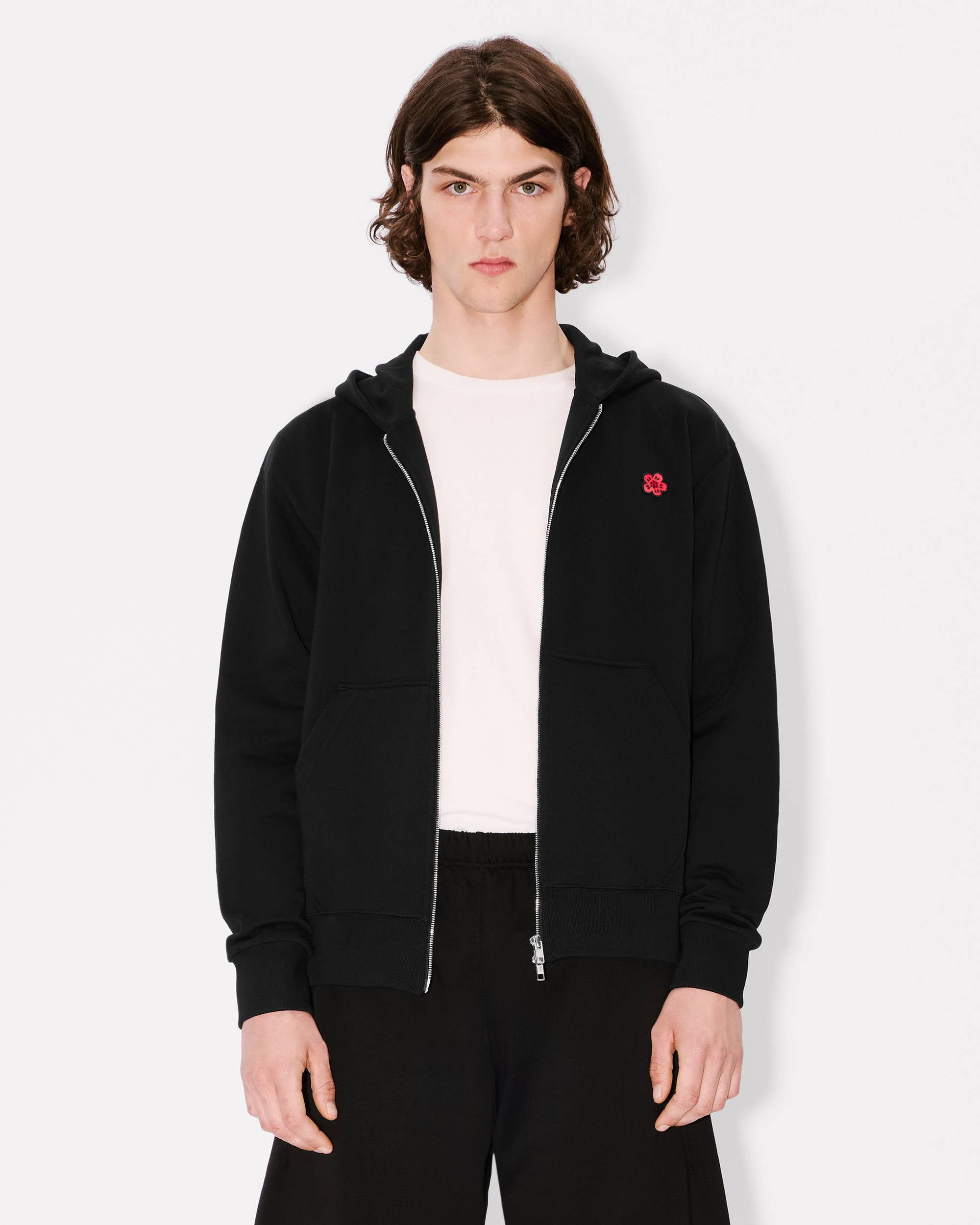 'Boke Flower' embroidered zipped hoodie - 3