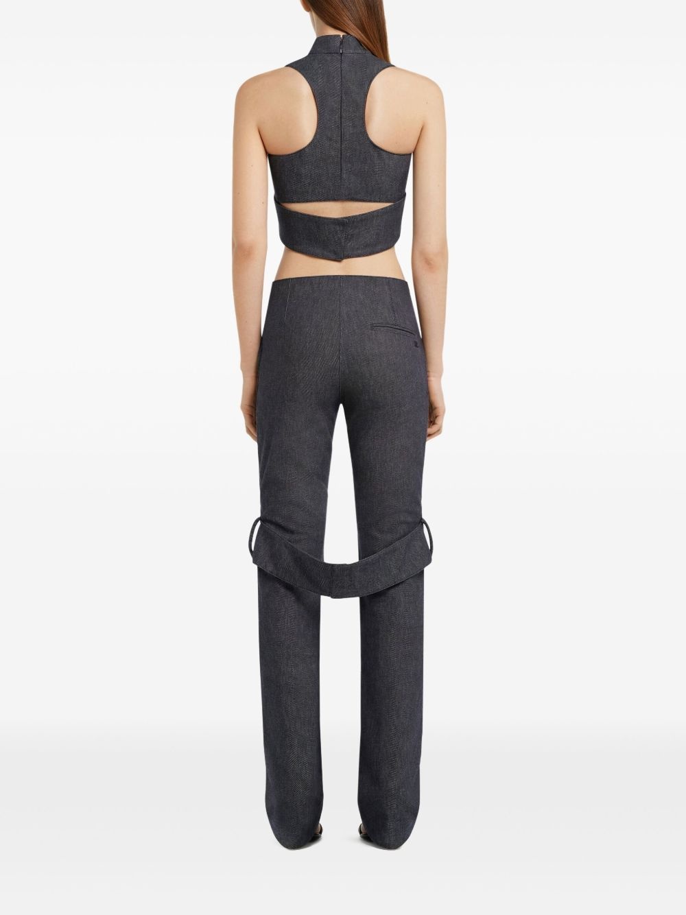 mock-neck denim top - 4