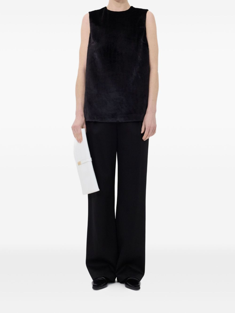 silk velvet sleeveless top - 2