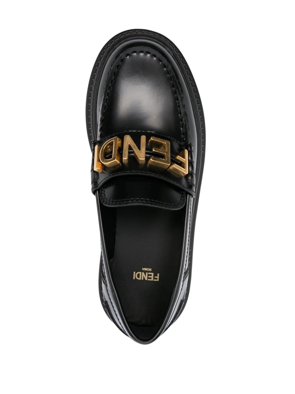 logo-lettered chunky-sole loafers - 4