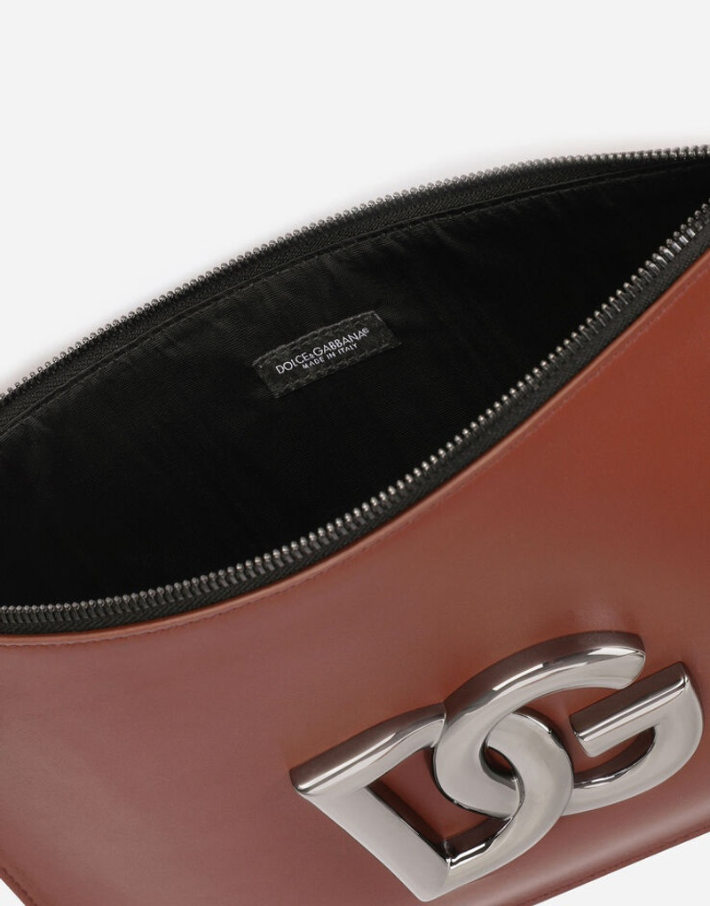 Flat calfskin toiletry bag with DG logo 5