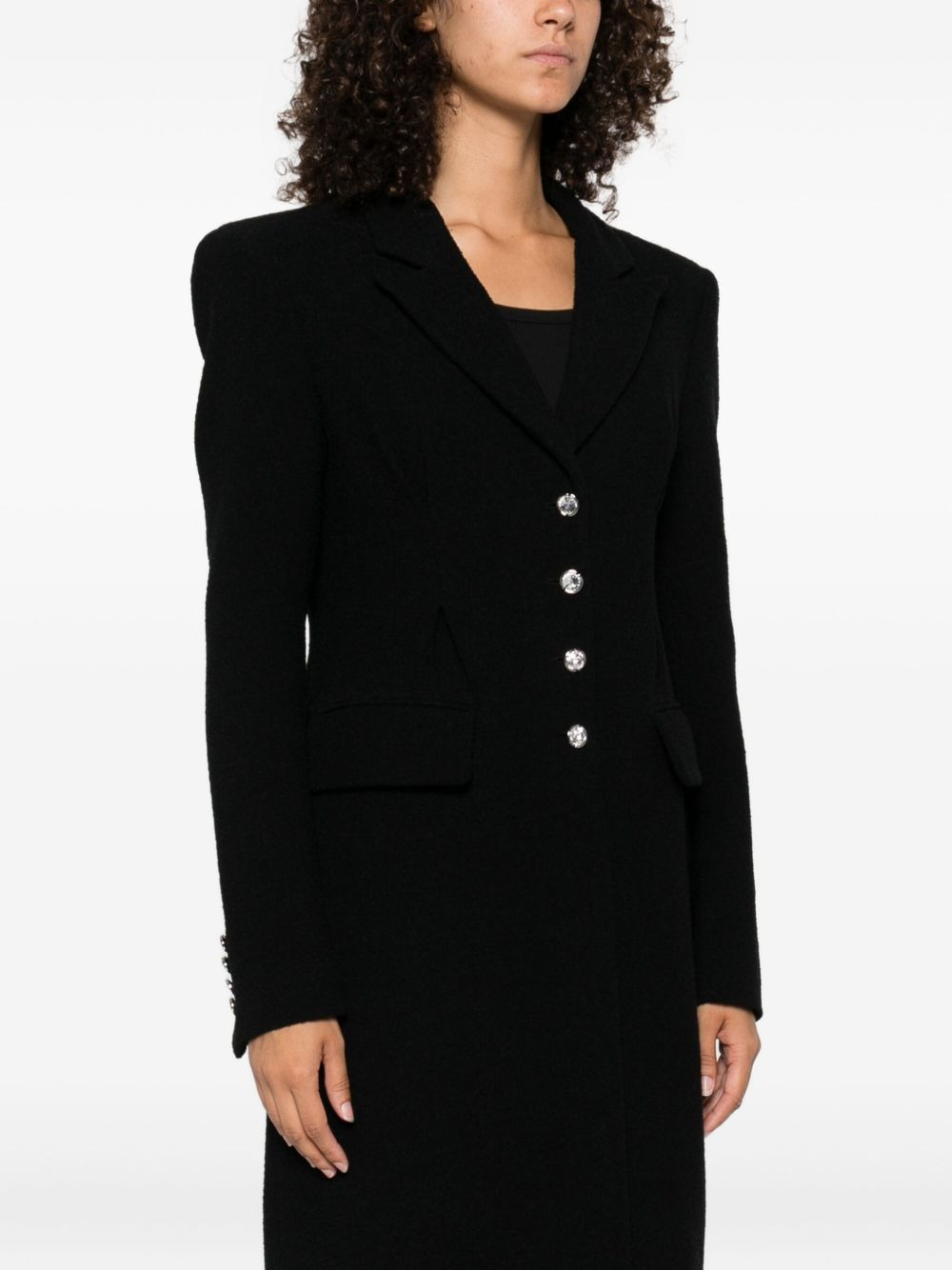 jewel-buttoned coat - 3