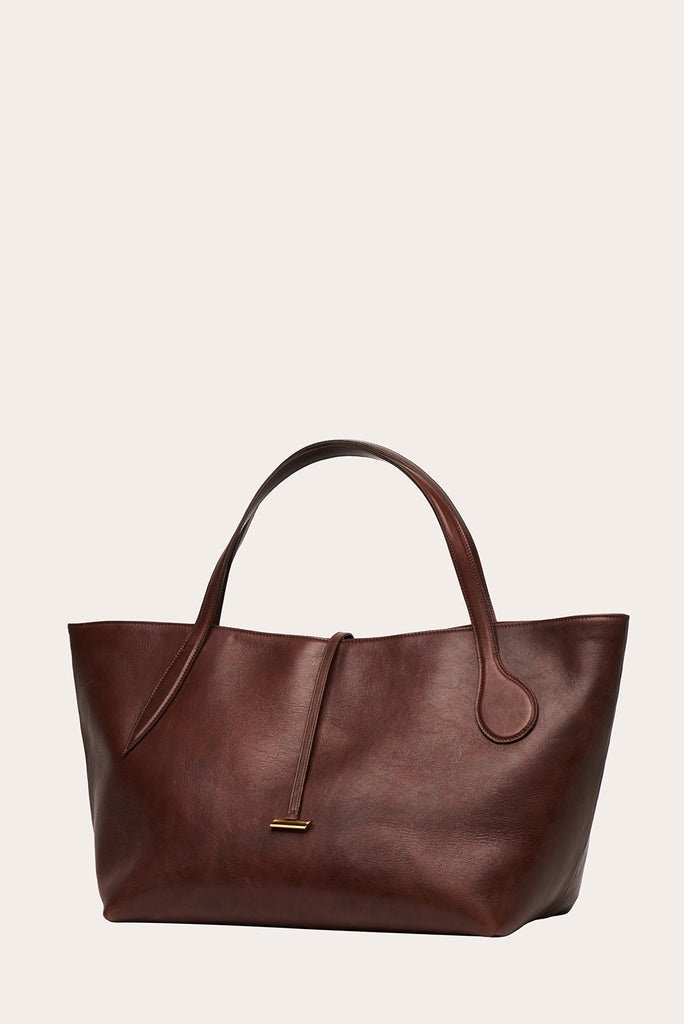 ZIP PENNE TOTE DARK BROWN - 3