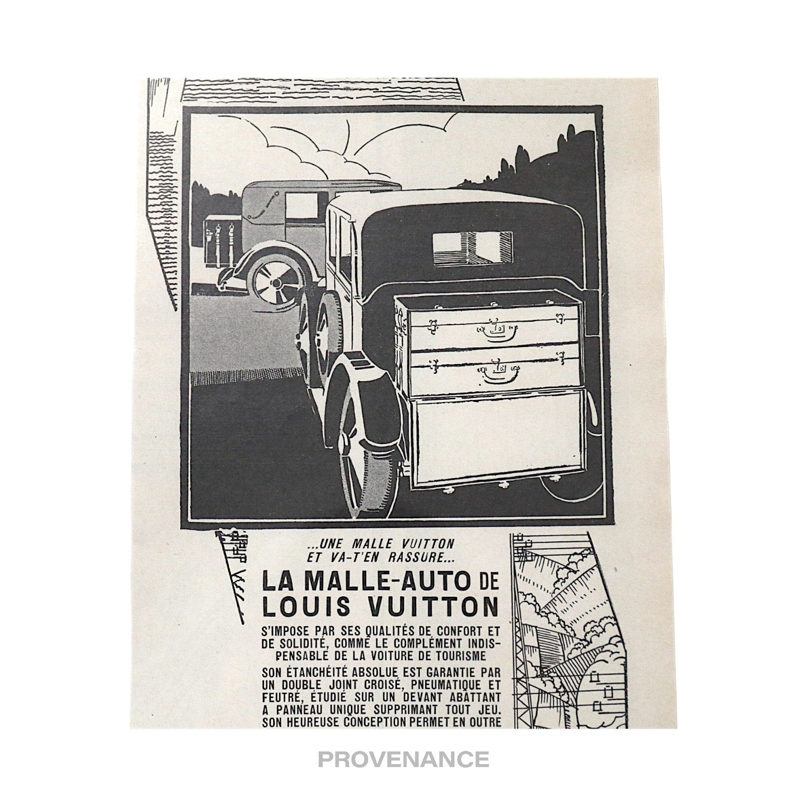 Louis Vuitton Antique Vintage Newsprint Ad - MALLE-AUTO - 6