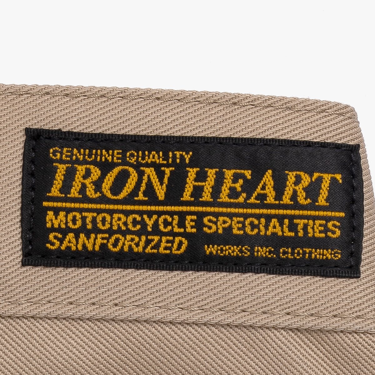IH-717-KHA 9oz Mercerised Selvedge Cotton Chinos - Khaki - 12