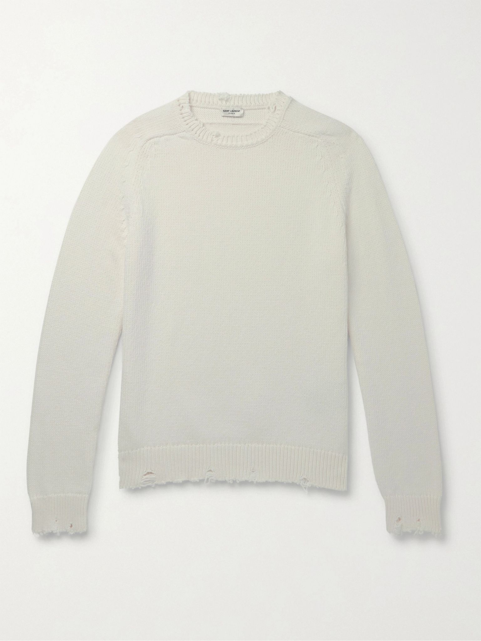 Distressed Cotton Sweater - 1