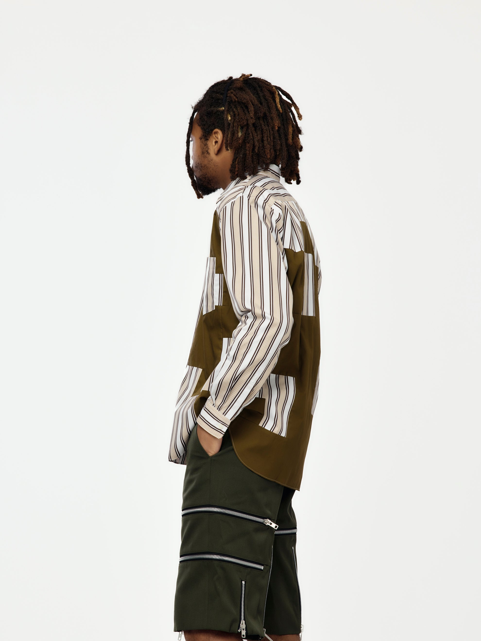 MEN'S SHIRT (WHITE/BROWN/KHAKI) - 2