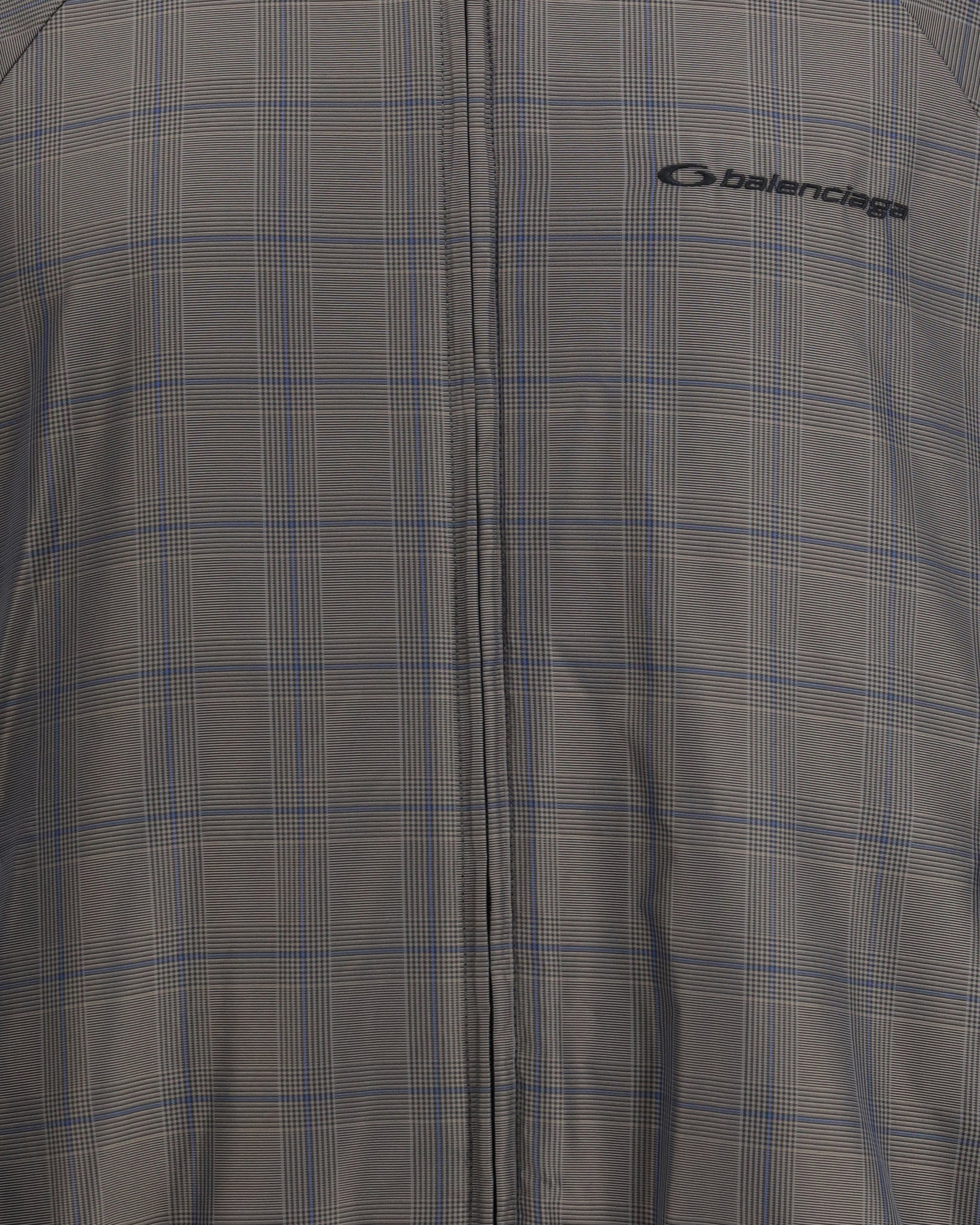 Zipped Jacket with Brown and Blue checked motif - 3