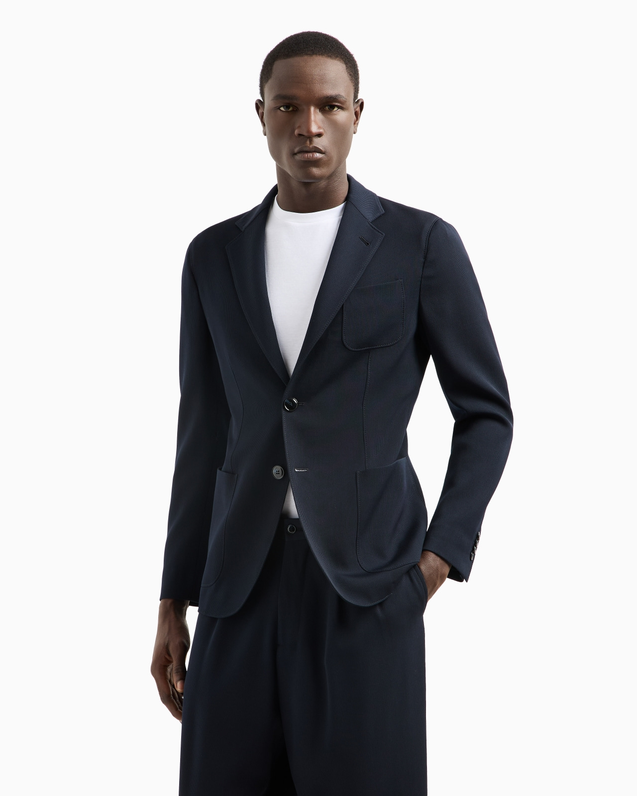 UPTON LINE SINGLE-BREASTED JACKET IN VIRGIN WOOL CANNETÉ - 4
