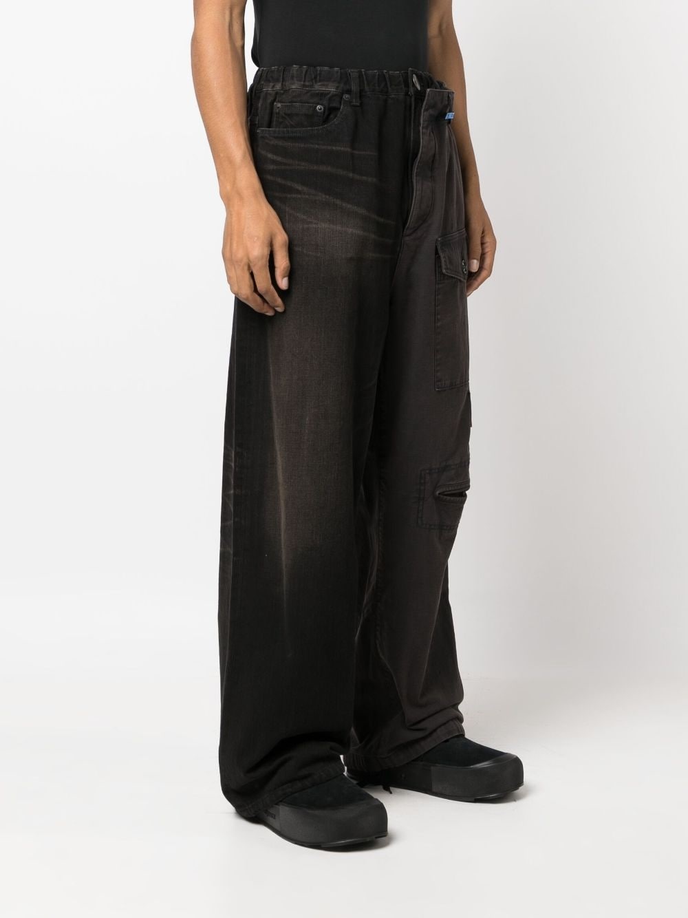 straight-leg panelled trousers - 3