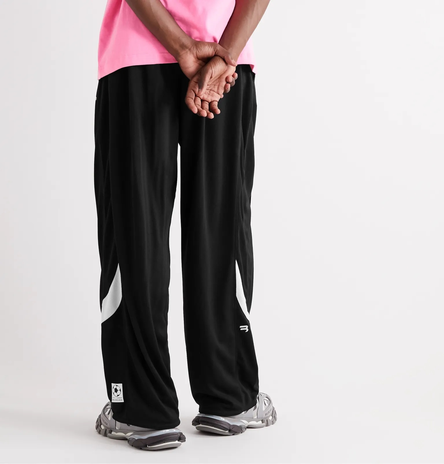 Wide-Leg Logo-Detailed Piped Perforated Shell Track Pants - 4