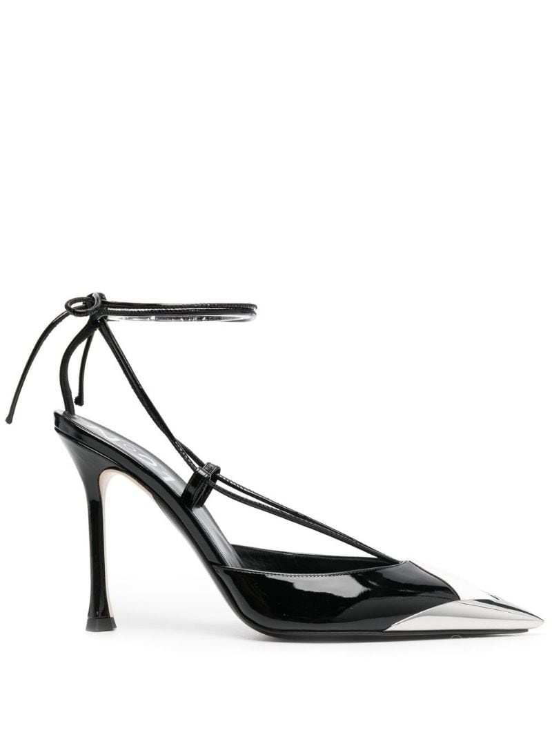 colour-block patent leather pumps - 2