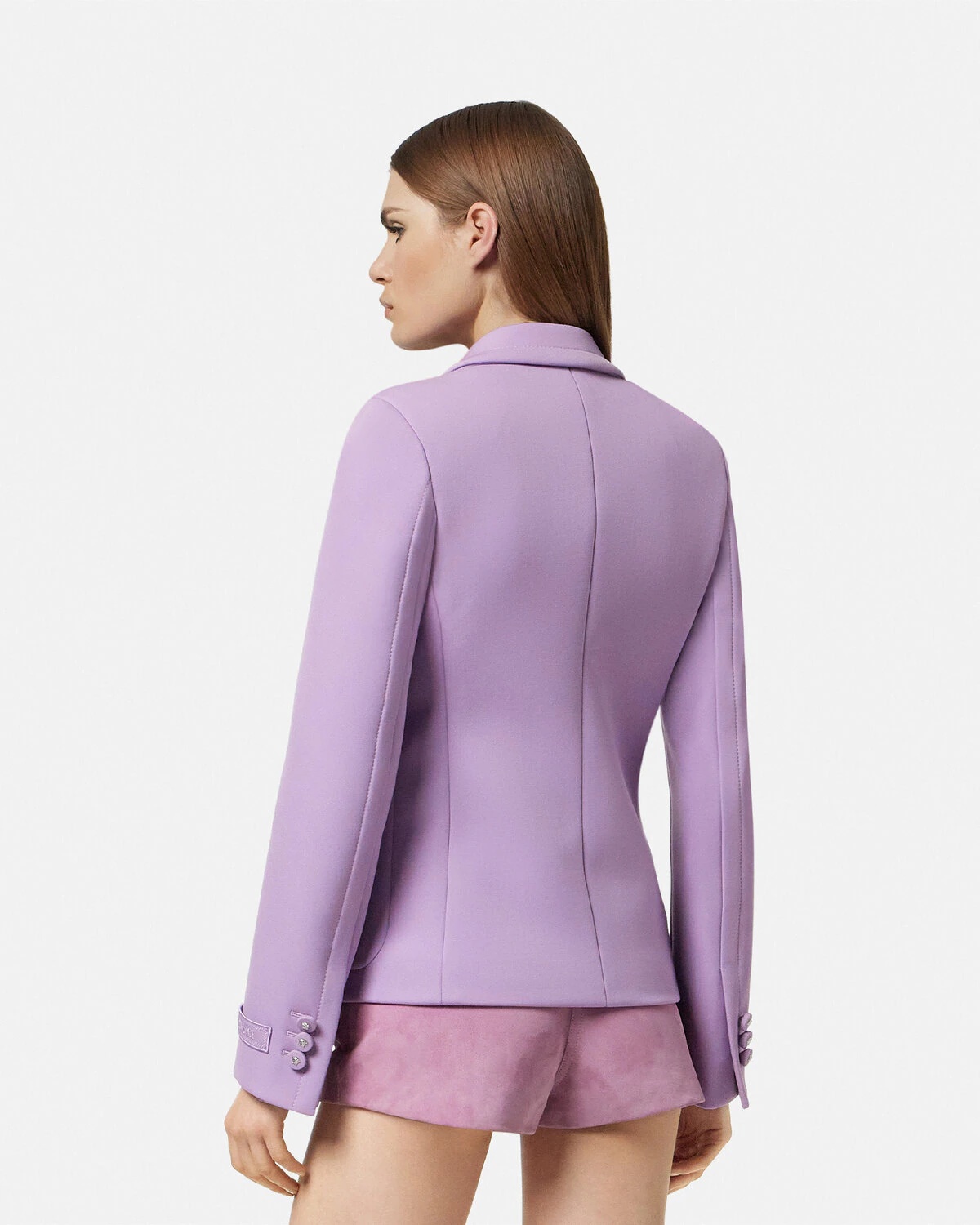 Scuba-Wool Double-Breasted Fitted Blazer - 5