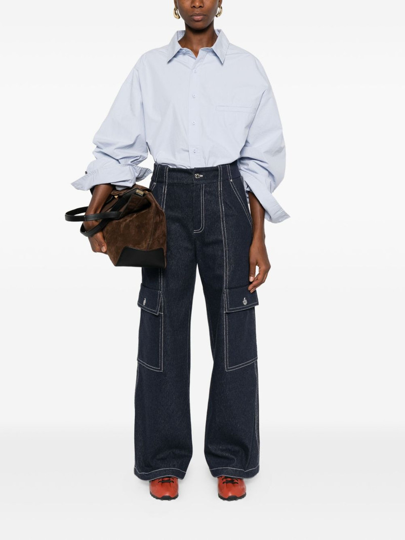 Max Mara contrast-stitch cargo jeans outlook