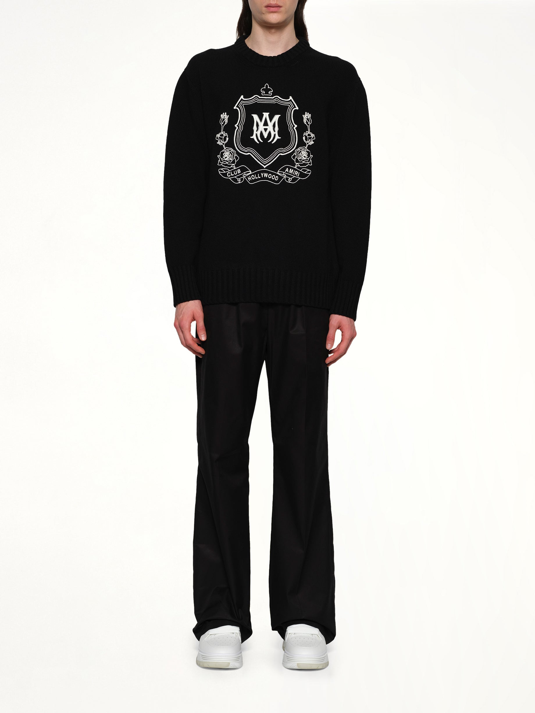 MA Crest Crewneck in Black - 7