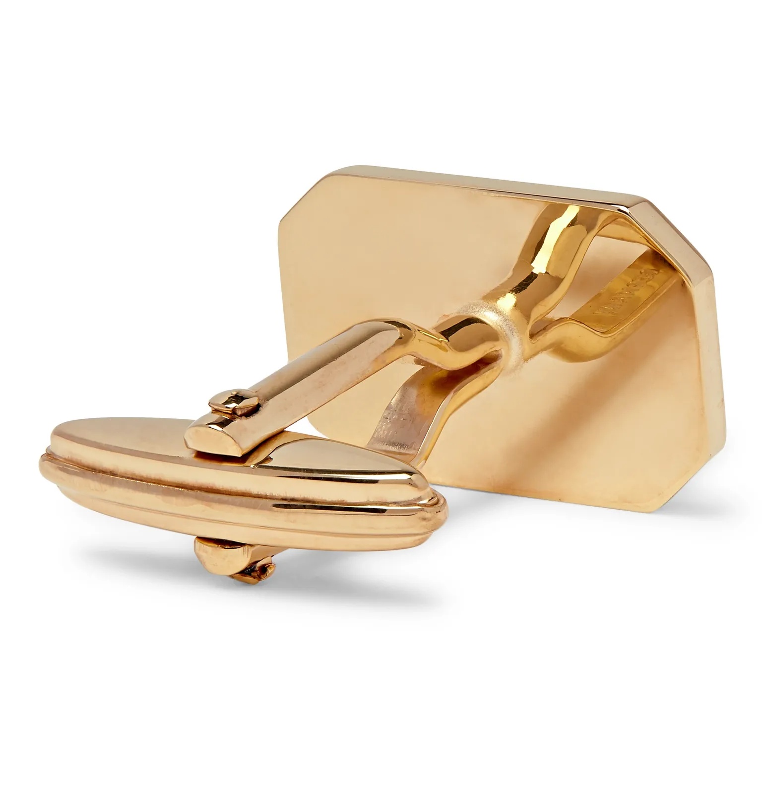 Logo-Engraved Gold-Plated Cufflinks - 3