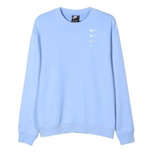 Nike Swoosh Four hook gradual change round neck sweater light blue DA3193-431 - 1