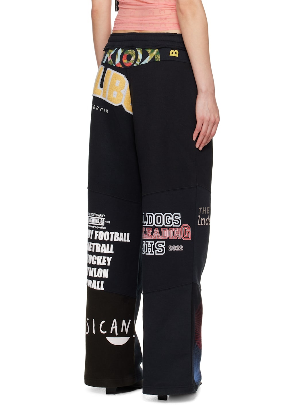 Black Regenerated Graphic Sweatshirts Sweatpants - 3