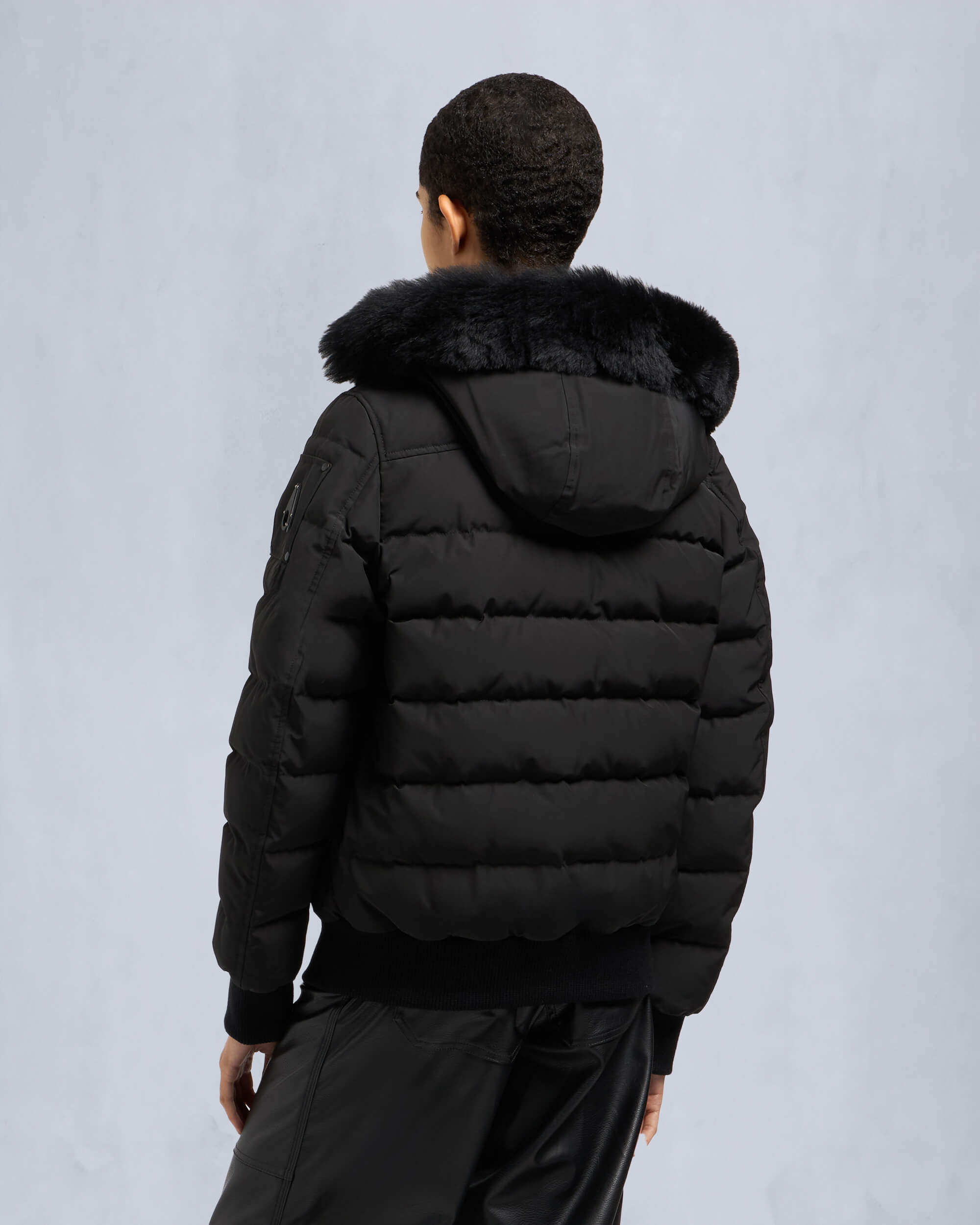 ONYX LADRIERE SHEARLING BOMBER JACKET - 4
