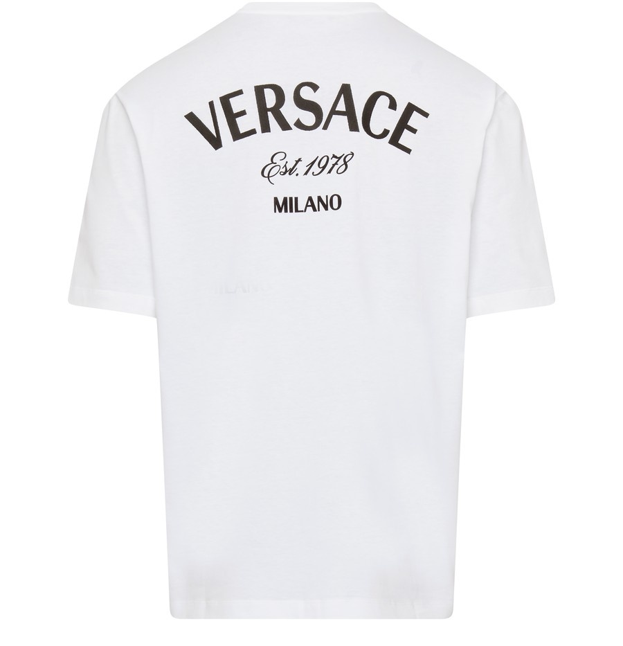 Versace embroidery jersey T-shirt with stamp print - 3