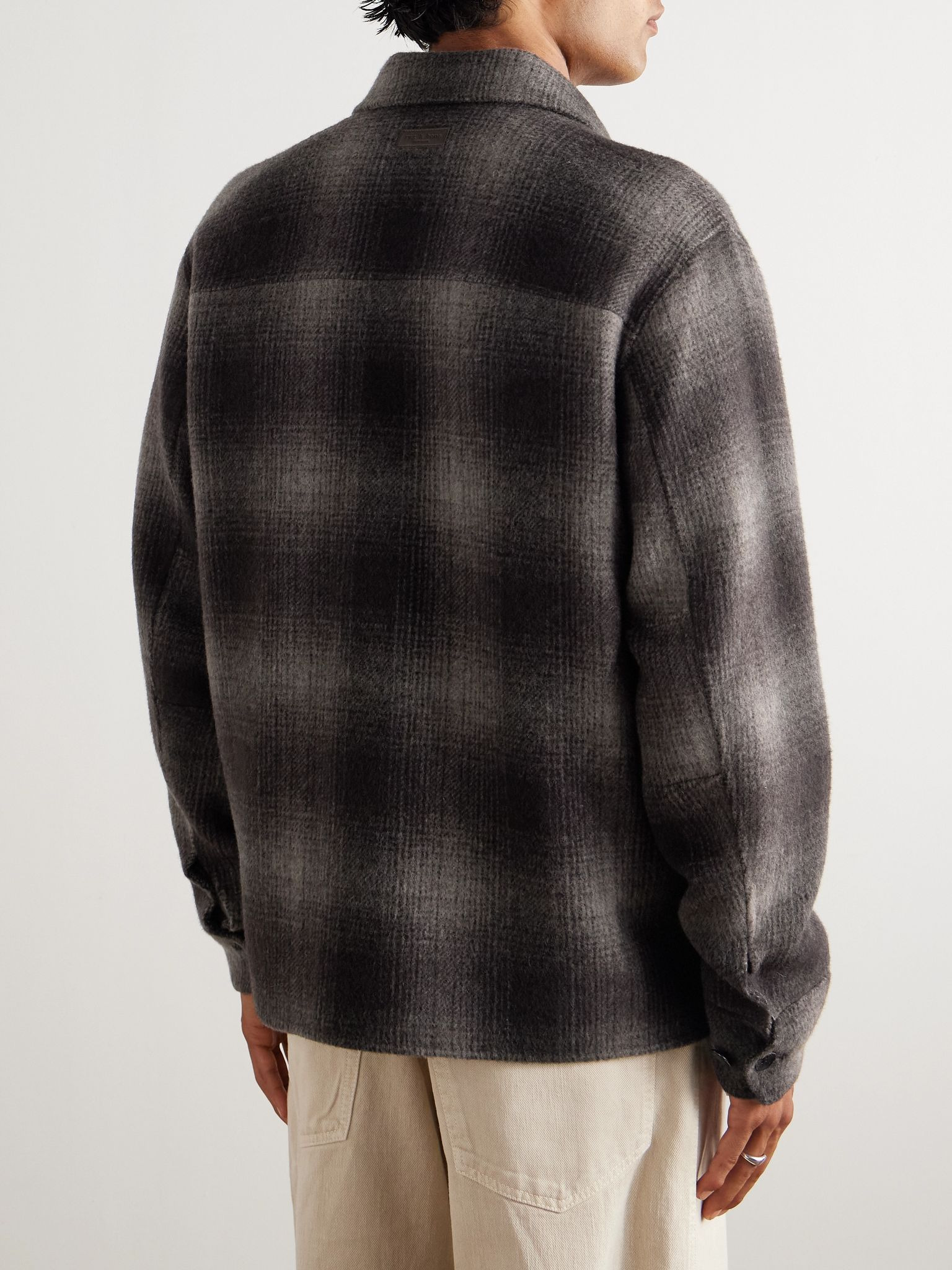 Austin Checked Wool-Blend Shirt Jacket Brown - 4