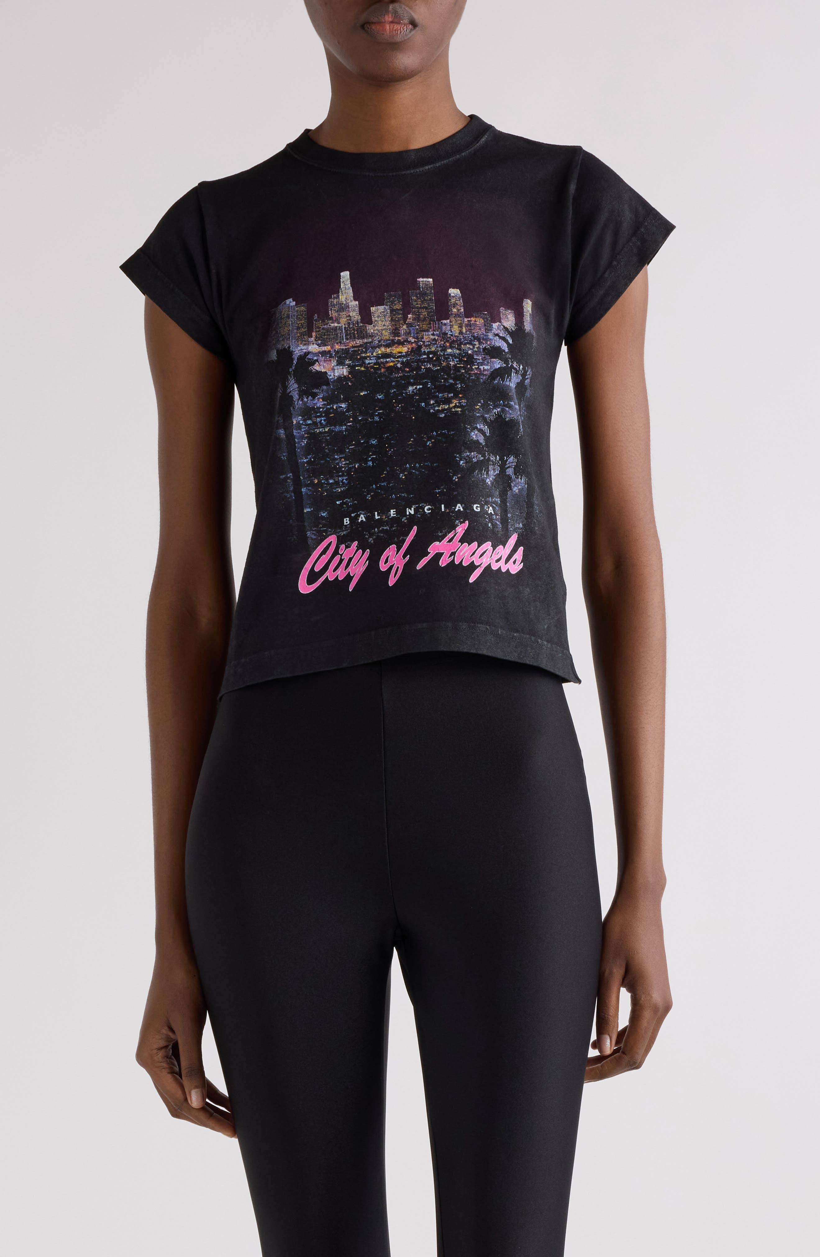 Balenciaga City of Angels Graphic T-Shirt in 1041 Faded Washed Black at Nordstrom - 1