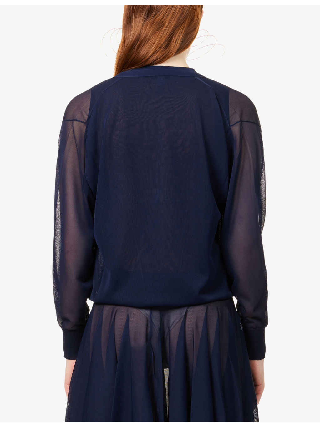 Folded Sheer Knitted Cardigan - 4