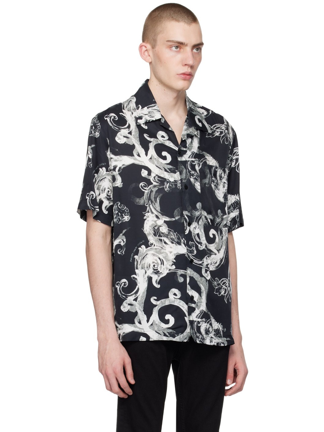 Black Watercolor Couture Shirt - 2