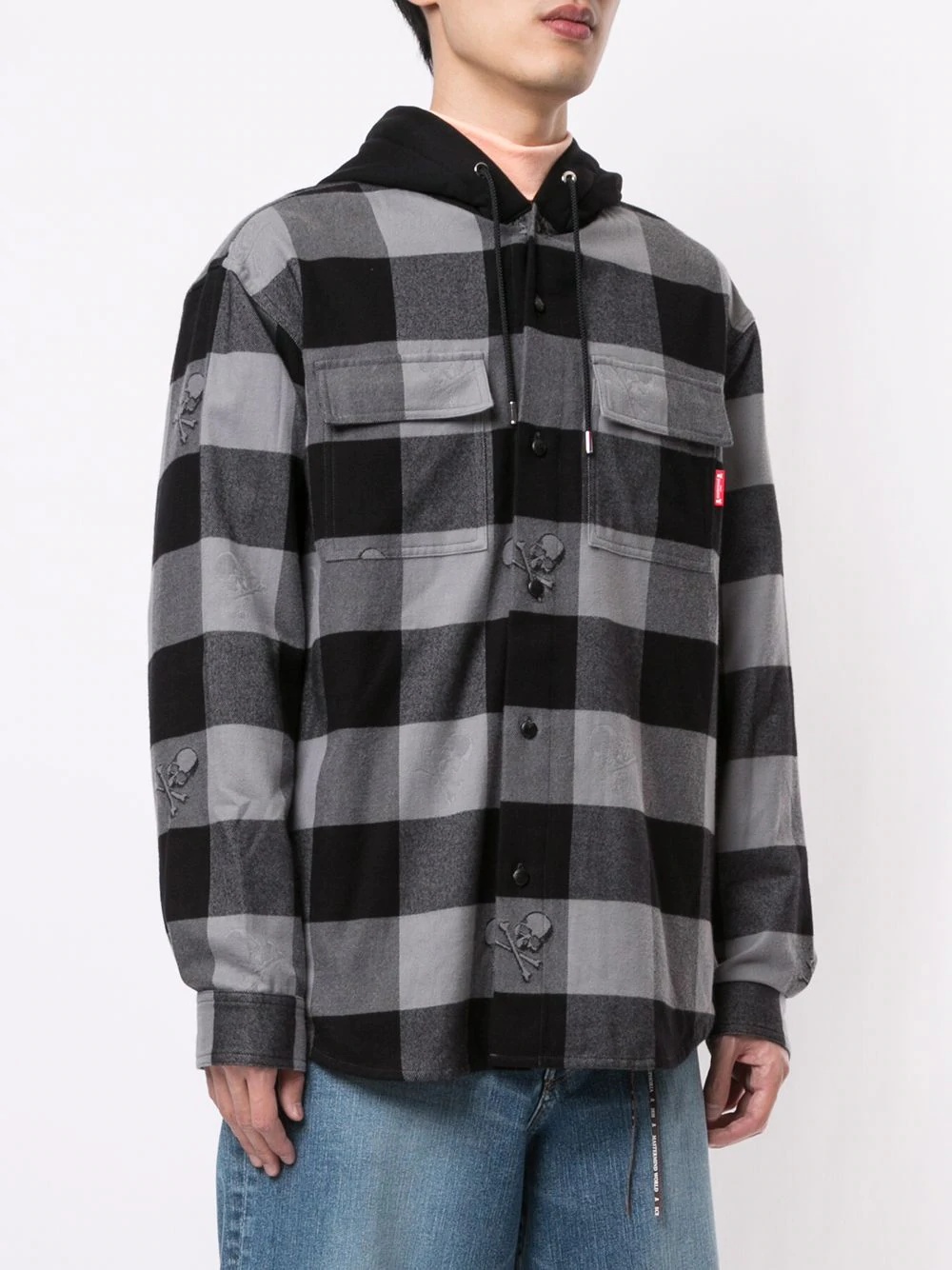 hooded checked cotton shirt - 3