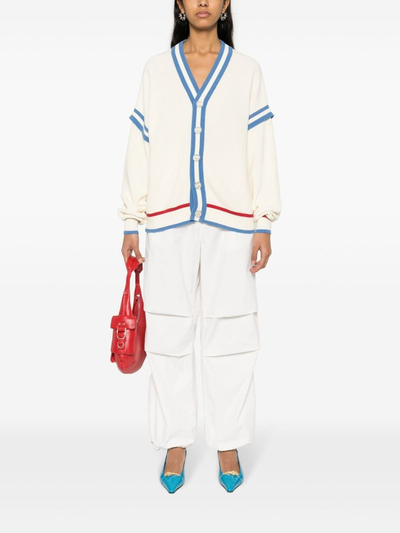 GCDS logo-patch cotton cardigan outlook