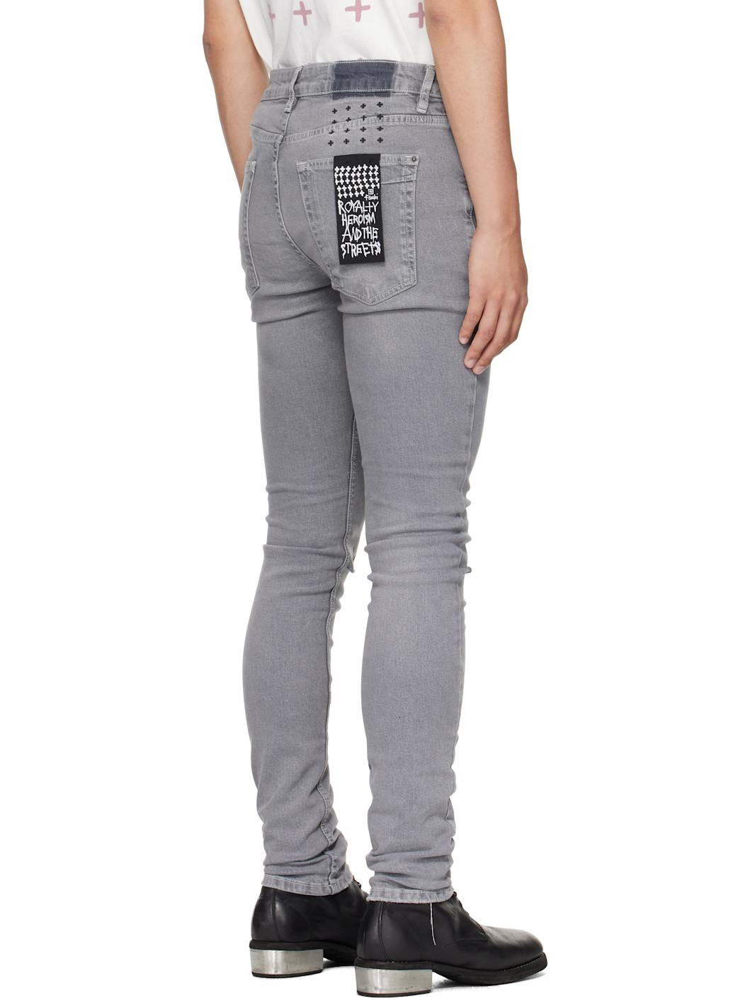 Gray Van Winkle Thrifted Jeans - 3