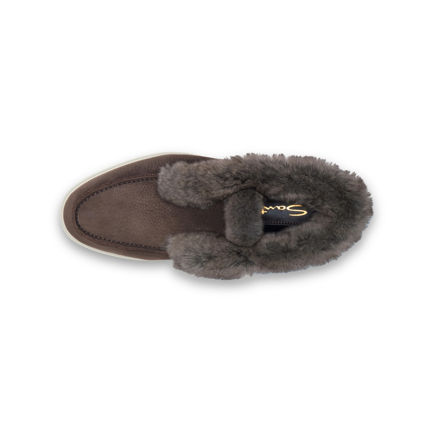 Women’s dark brown nubuck desert boot with fur - 4