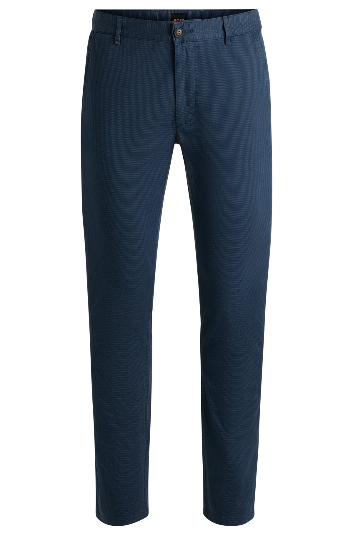 SLIM-FIT TROUSERS IN MICRO-PRINTED STRETCH COTTON - 1