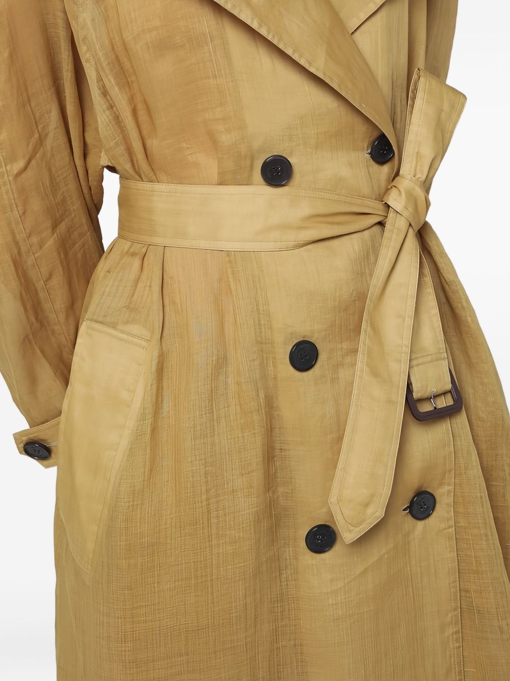 double-breasted belted trench coat - 4