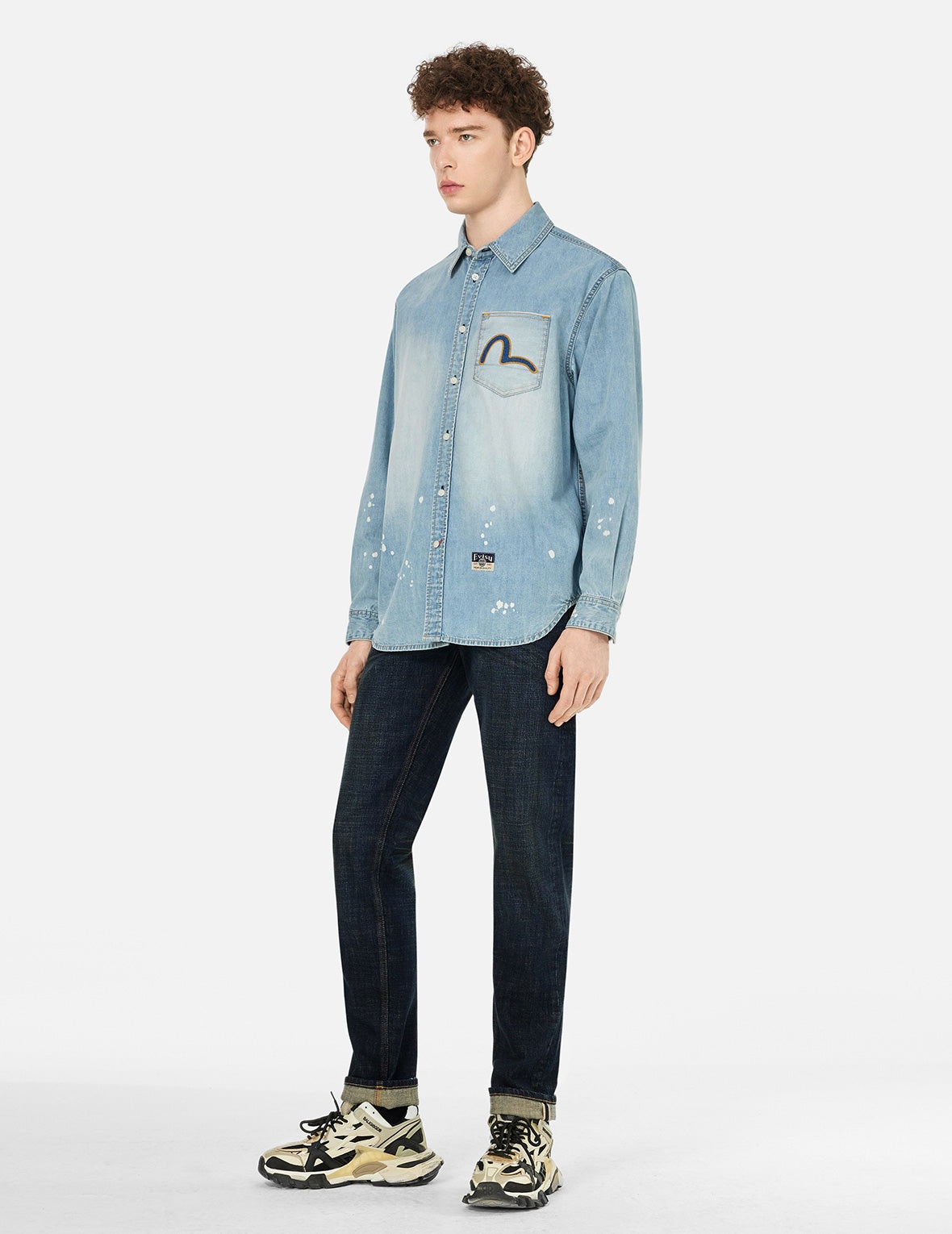 Multi-pocket Dark-toned Washed Slim Fit Jeans #2010 - 9