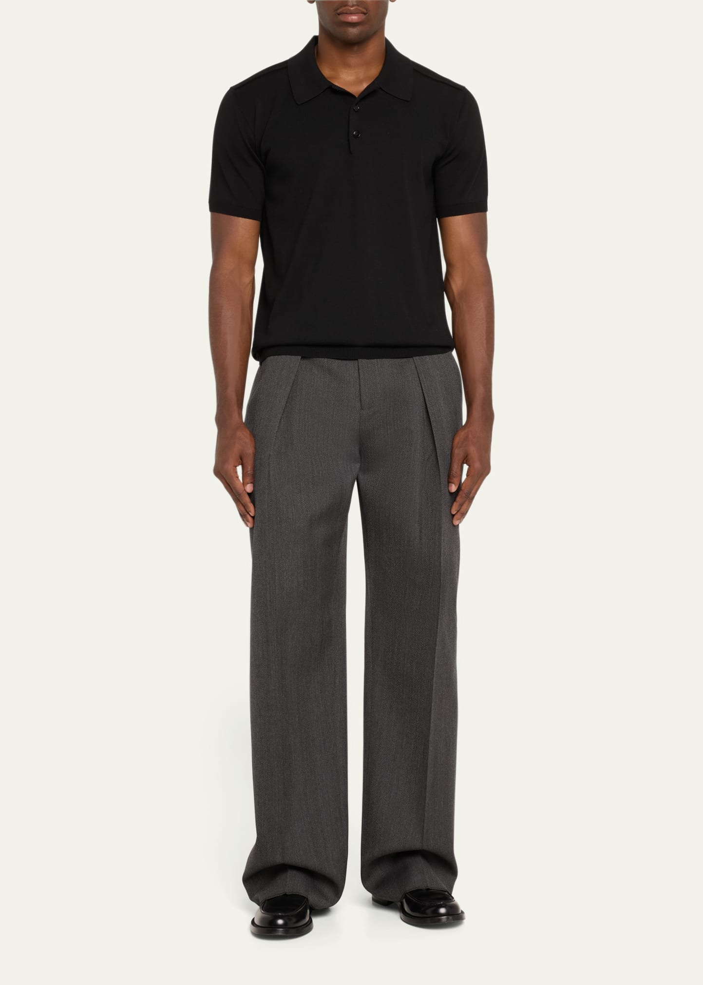 Men's Wool Knit Polo Shirt - 2
