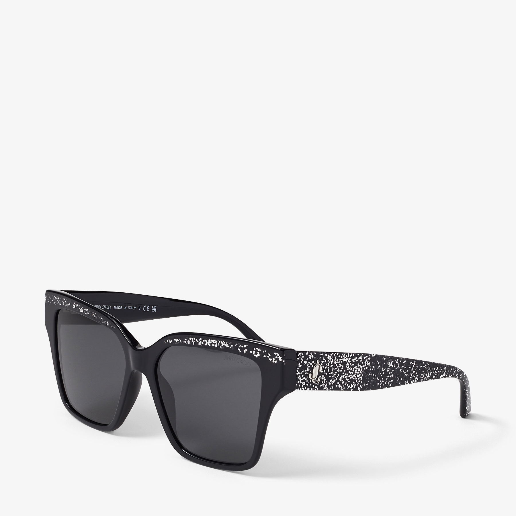 Giava
Black Glitter Square Sunglasses - 3