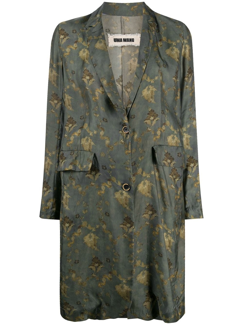 abstract-print long blazer  - 1