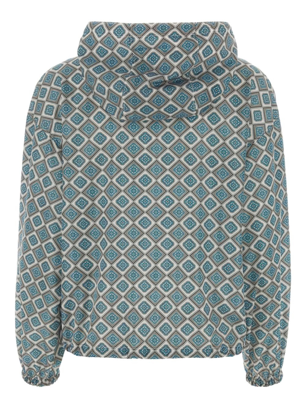 geometric-print hooded jacket - 2