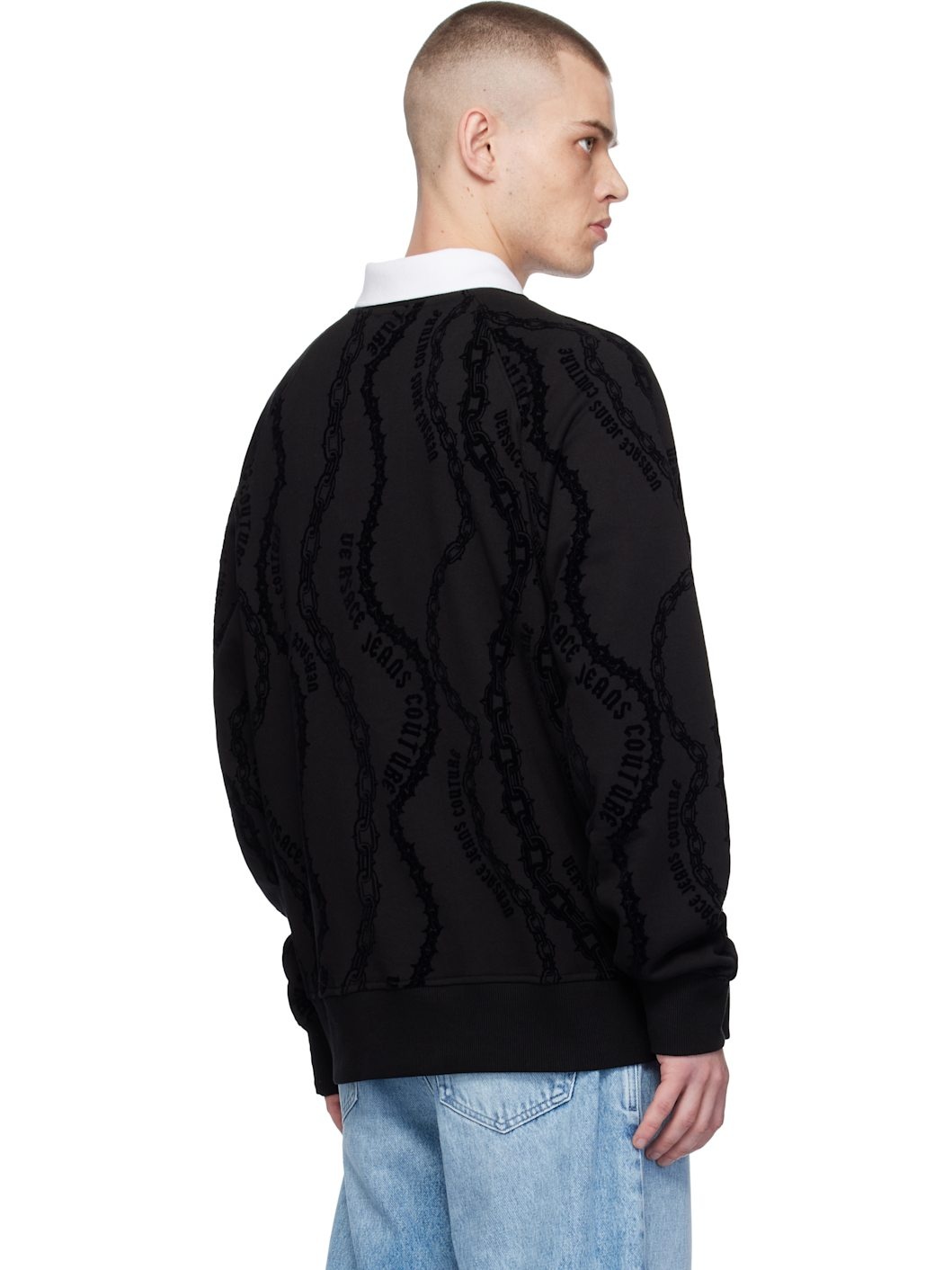 Black Chain Couture Sweatshirt - 3