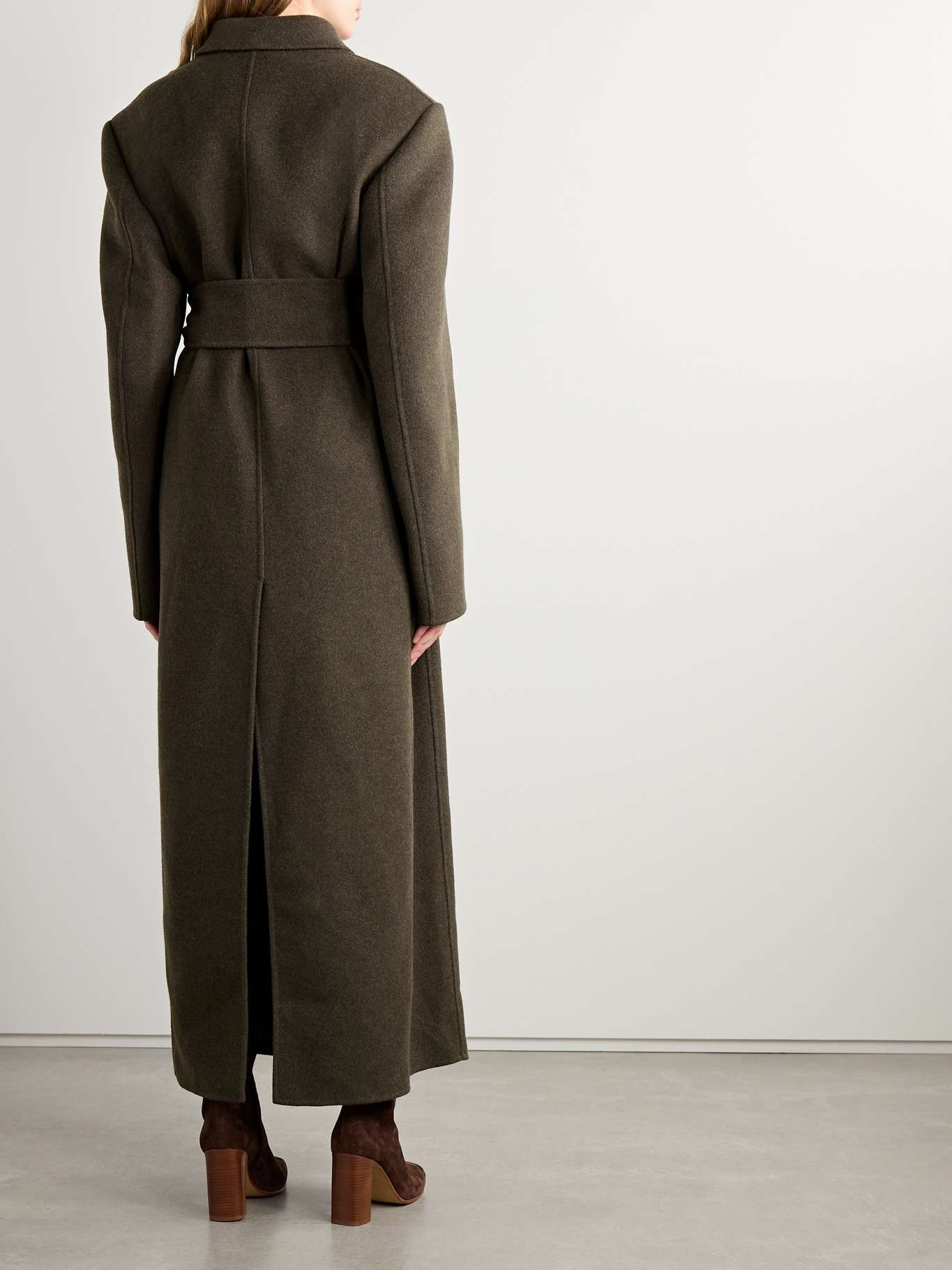 Lea belted wool-felt coat - 3