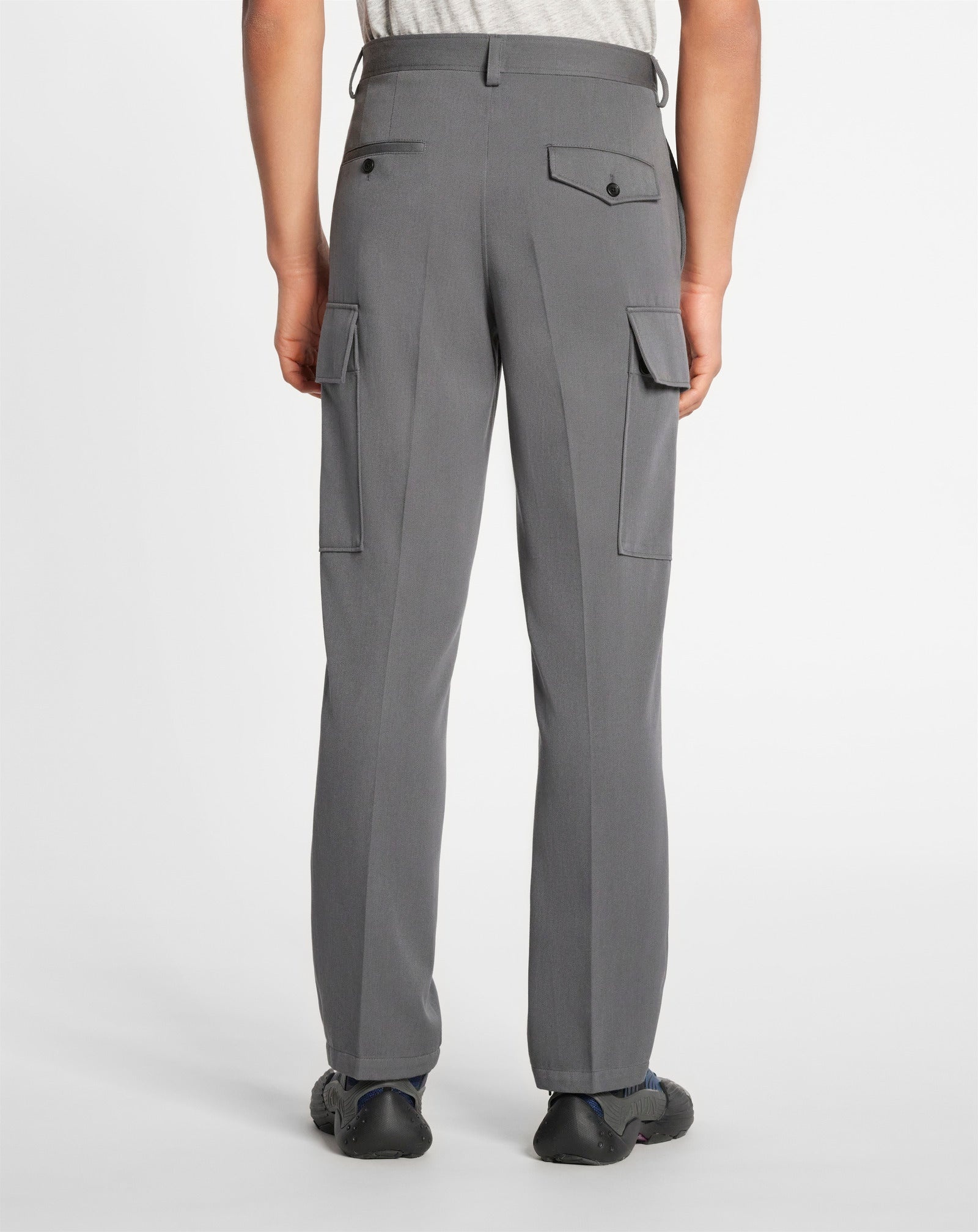 CARGO PANTS WITH EMBROIDERED LANVIN TRIANGLE LOGO - 4