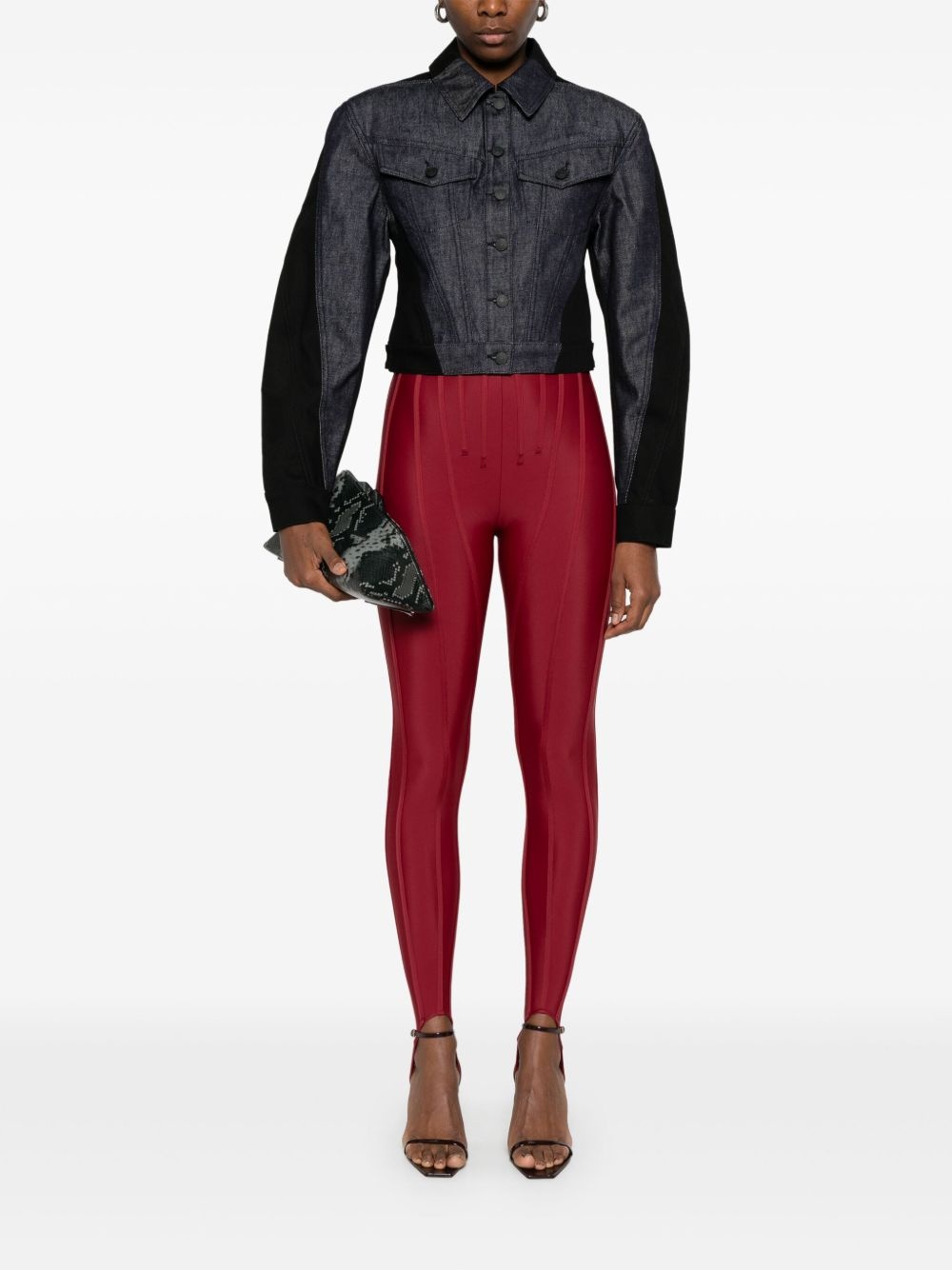 colour-block denim jacket - 2