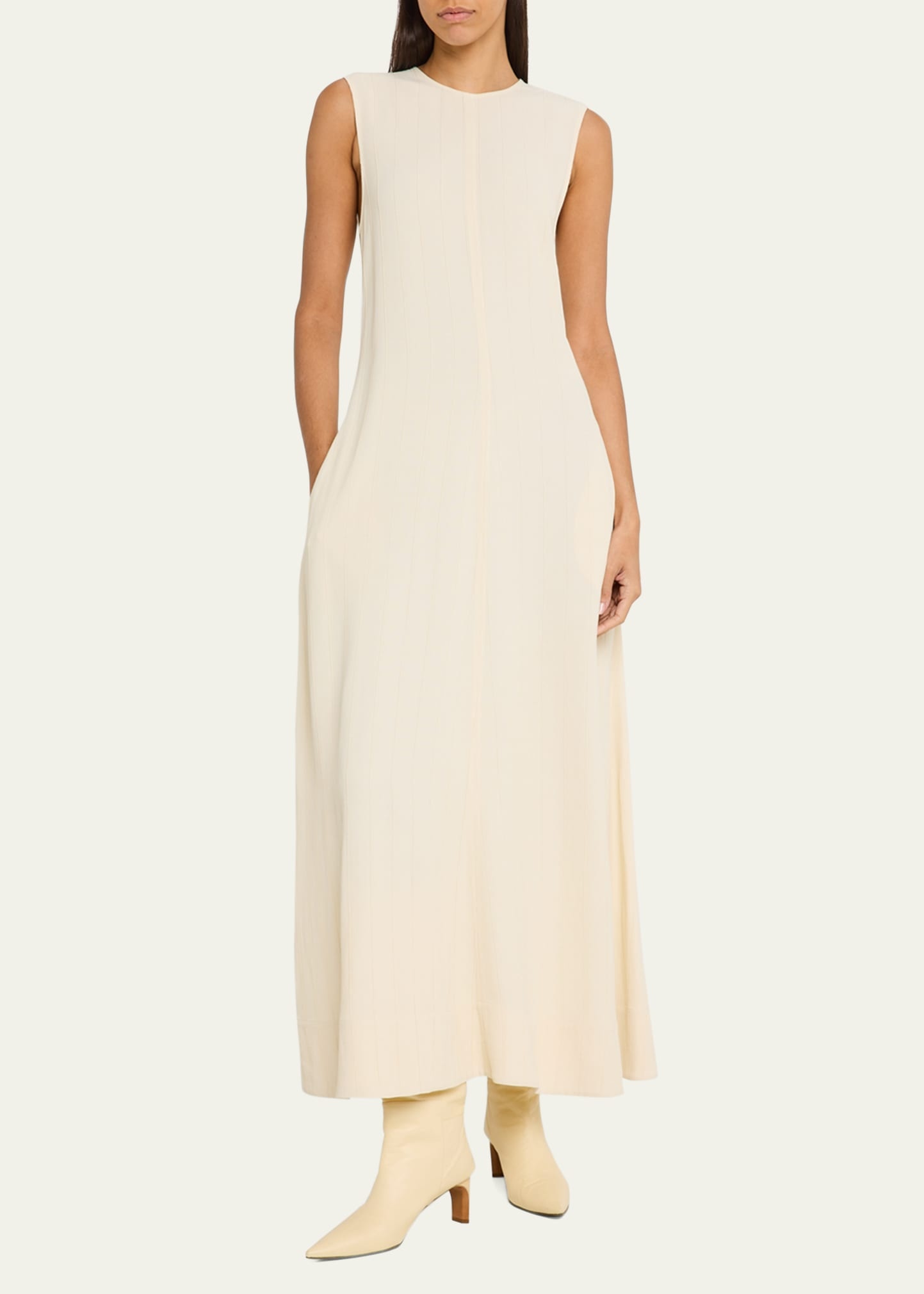 Striped woven Sleeveless Maxi Dress - 2
