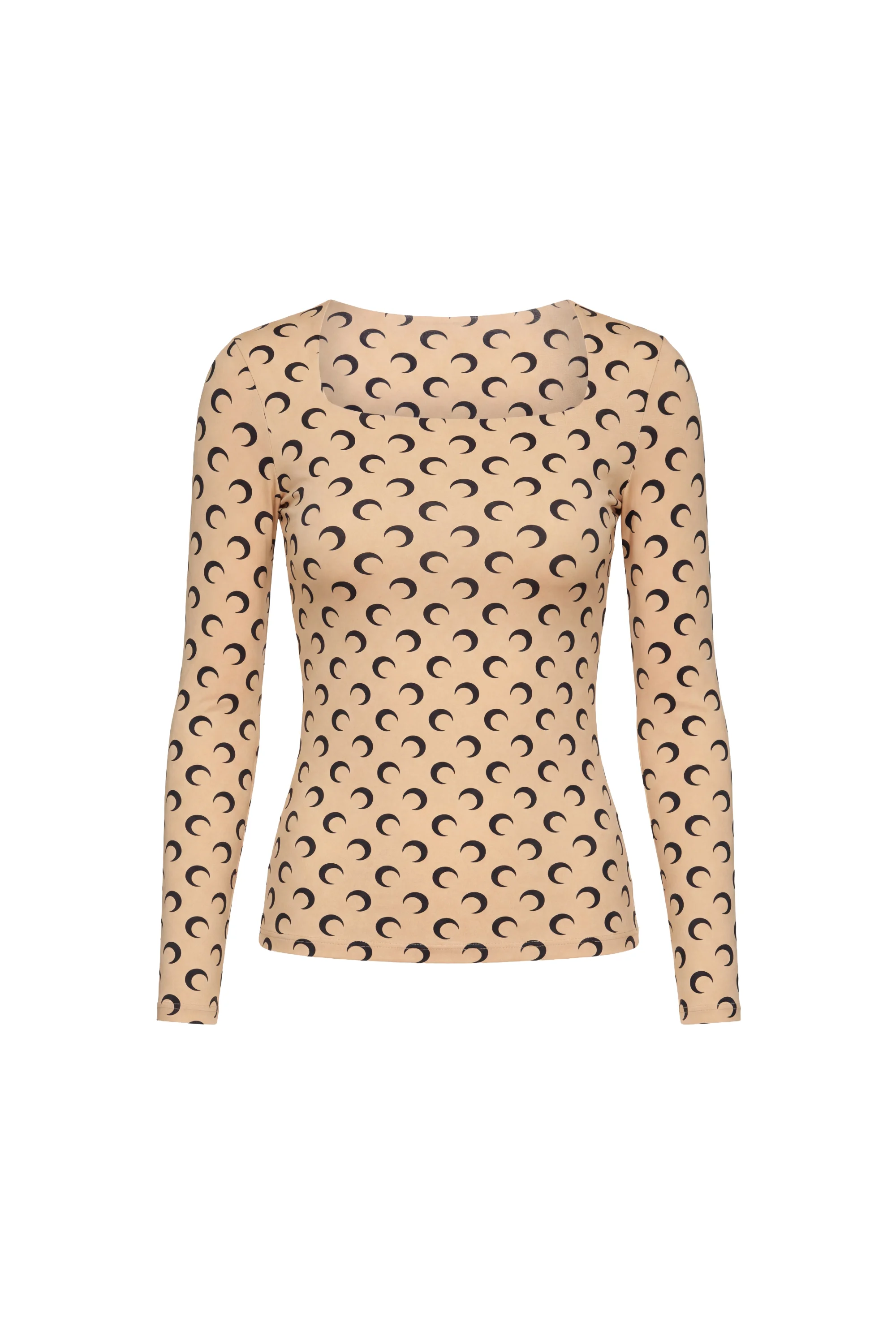 MOON PRINTED JERSEY LS SQUARENECK TOP - 1