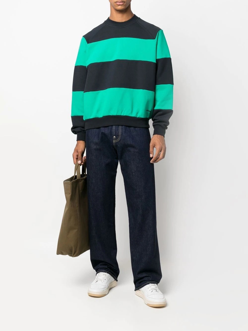 striped crew-neck sweatshirt - 2