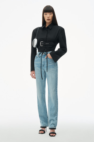 Alexander Wang FLY HIGH-RISE STACKED JEAN IN DENIM outlook