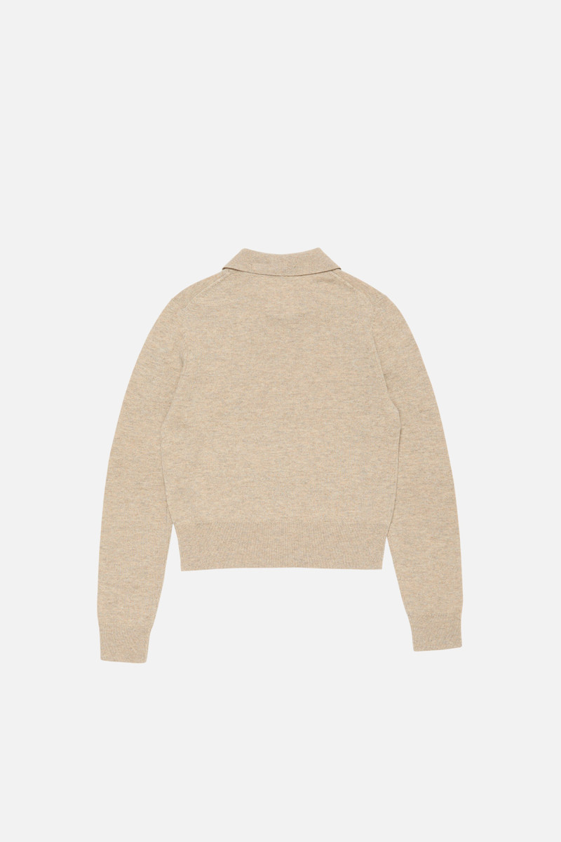 Yak wool polo sweater - Oat beige 7