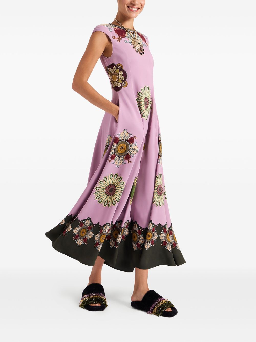Park Ave print midi dress - 2